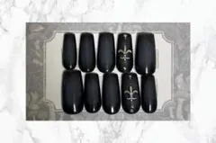 【サイズオーダー】ネイルチップ　黒チークネイル