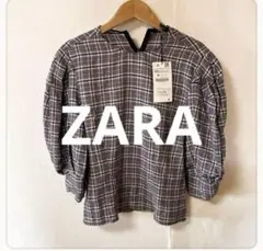 ☘️T32☘️新品 ZARA パワーショルダー ブラウス トップス XS