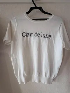coca Clair de lune 半袖ニット ホワイト Ｍ