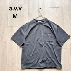 アーヴェヴェ グレー サイドドロストTシャツ シンプル カジュアル M