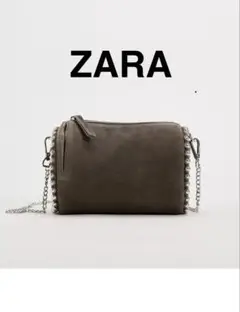 ZARA ビーズスプリットスエードバッグ グレーのサムネイル