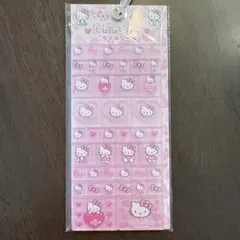 ハローキティ　タイルシール　ヒョウ柄　ピンク