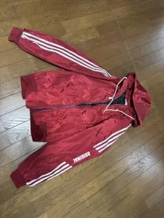 ナイロンジャケット レッド フード付き メンズ