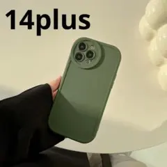 iPhone用ケース　カバー　ダークグリーン　14plus