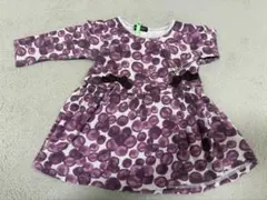 BeBe 紫の水玉模様 長袖ワンピース