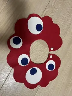 みゃくみゃく風スタイ　赤色スタイ　襟　関西万博 ミャクミャク風