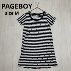 ◆ PAGEBOY ページボーイ ボーダー チュニック 半袖 Tシャツ M