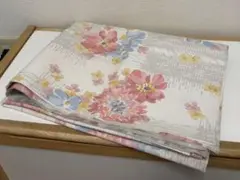 ビニール素材花柄テーブルクロス ピンクブルー　昭和レトロ縦150cm横122cmのサムネイル