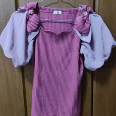 トップス ピンク レディース リボンのサムネイル