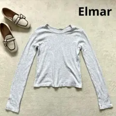 【Elmar】FREE 長袖カットソー 薄手 シンプルシャツ ライトグレー ⭐︎