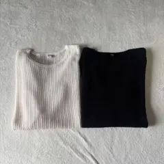 美品 ユニクロ レースクルーネックセーター Lサイズ　2点セット