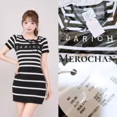 ダーリッチ マルチボーダーニットミニワンピース BLK