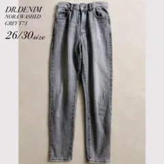 ⭐︎DR.DENIM ドクターデニム NORA 26/30 グレー テーパードのサムネイル