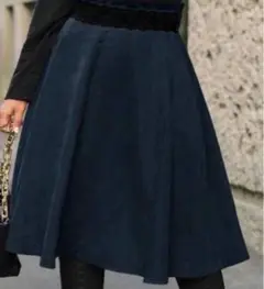 大きいサイズ ロングスカート 4XL ネイビーブルー