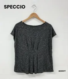 SPECCHIO スペッチオ フレンチスリーブ ニット トップス ブラック 40のサムネイル