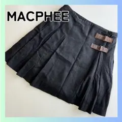 美品　マカフィー　MACPHEE プリーツスカート ベルト付　ブラック　Mのサムネイル