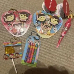 不二家　ペコちゃん　ミニチュアキーホルダー　5個まとめ売り