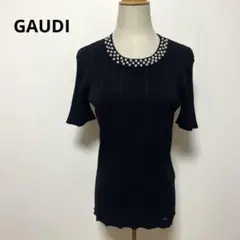 GAUDI ガウディ ブラック 装飾付き ニット S
