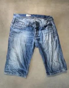 ぺぺジーンズ　半ズボン　デニムジーンズ　レトロ　ロンドン　ビンテージ　刺繍メンズ