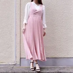 美品✨ヨーコチャン ウエストペプラムワンピース バイカラー ネイビー