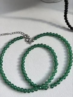 天然石ネックレス　チョーカー　グリーンアゲート