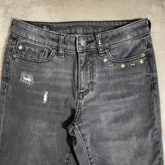 00s ARMANI studs gray denim Distressedのサムネイル