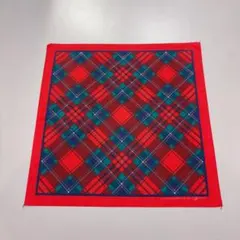 80s 90s タータンチェック バンダナ レッド　USA製