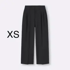 GU タックワイドパンツ ブラックXS