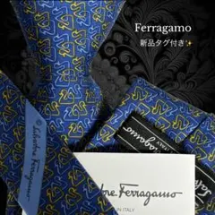 Ferragamo ネクタイ ブルー ネイビー アヒル柄 動物