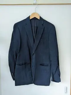 ★ユニクロ★リネン100% テーラードジャケット ネイビー 無地 S