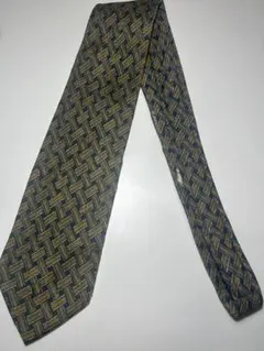 美品】Brioni ブリオーニ ネクタイ 小紋柄 幾何学 ネイビー シルク