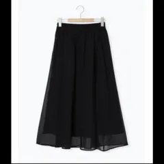 新品☆Samansa Mos2◇ボイルギャザースカート☆ブラック黒のサムネイル