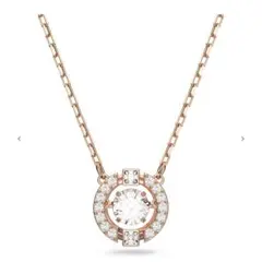 【最終値下げ】Swarovski ネックレス ホワイト・ローズゴールドトーン