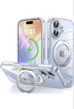 iPhone 17 用 ケース Magsafe対応 360°回転スタンド
