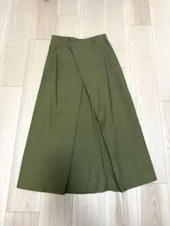 BLENHEIM サイズS ラップ風ロングスカート カーキ
