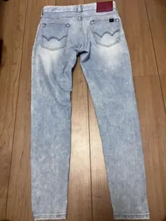 EDWIN エドウィンメンズ デニムパンツ スキニー ライトブルー 色落ち加工