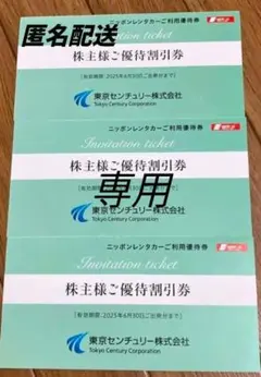 [専用です]ニッポンレンタカー株主優待券　3枚　バラ売り可