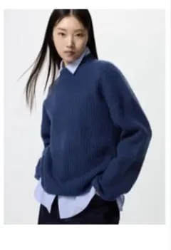 スフレヤーンモックネックセーター WOMEN // L // BLUE