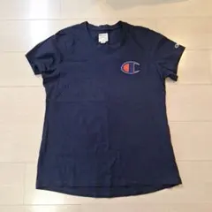 チャンピオン　Champion　ビック刺繍ロゴTシャツ　ネイビー　XL