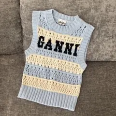 GANNI ニットベスト ライトブルーのサムネイル