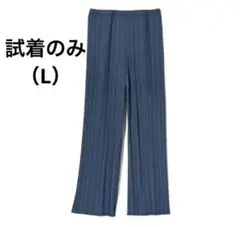 【美品・完売品】UNIQLO プリーツストレートパンツ L ダークブルー