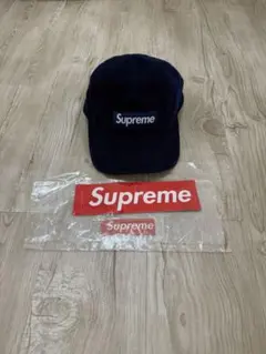 シュプリーム　supreme コーデュロイキャップ　青　ネイビー　帽子　23aw