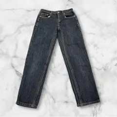 GU ジーユー ブルー ストレートデニムパンツ ビンテージ スキニーパンツ