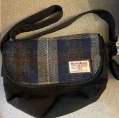 美品★ハリスツイード　ショルダーバッグ　青系のサムネイル