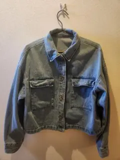 GU ライトブルー クロップドジャケット