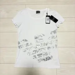 新品タグ付 EMPORIO ARMANI EA7 半袖Tシャツ ロゴ シルバーのサムネイル