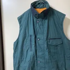 x ダークグリーン ノースリーブベスト　裏地フリース　メンズ2XL