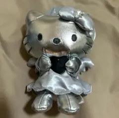 ハローキティ ブラックエンジェル 合皮マスコットチャーム シルバー