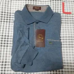 メンズ 長袖ポロシャツ L  未使用 DECOY ネイビー系