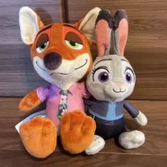 ズートピア　ペアぬいぐるみ　ディズニー　ニック　ジュディ　プライズ　景品
